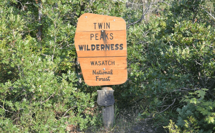 Twin Peaks Wilderness sign 
