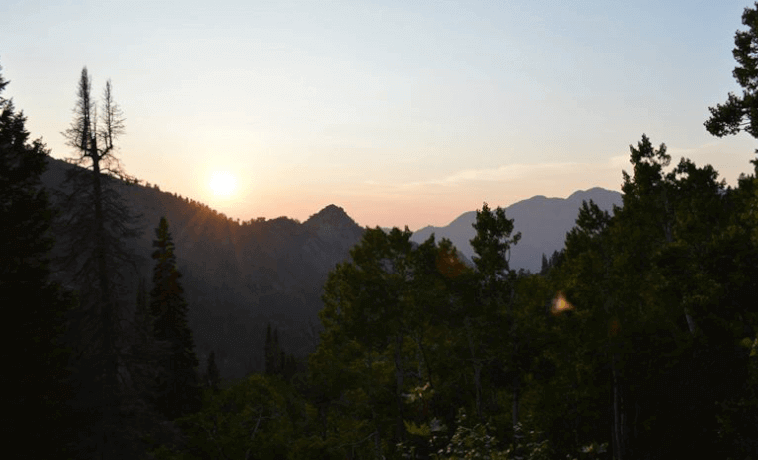 #HikerChat Sunset Hike Sunset on the trail