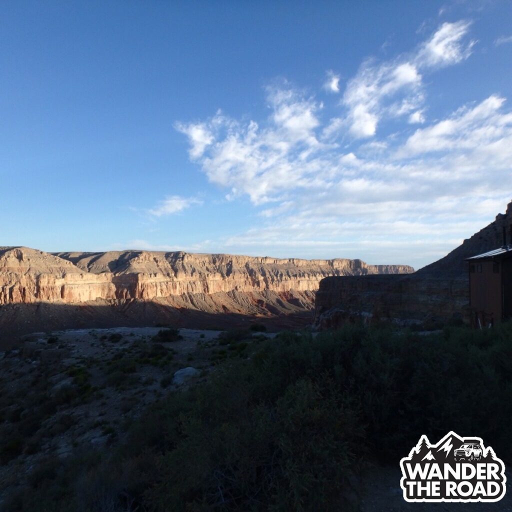 Sunrise shining into the canyon on the hike to Havasupai Falls